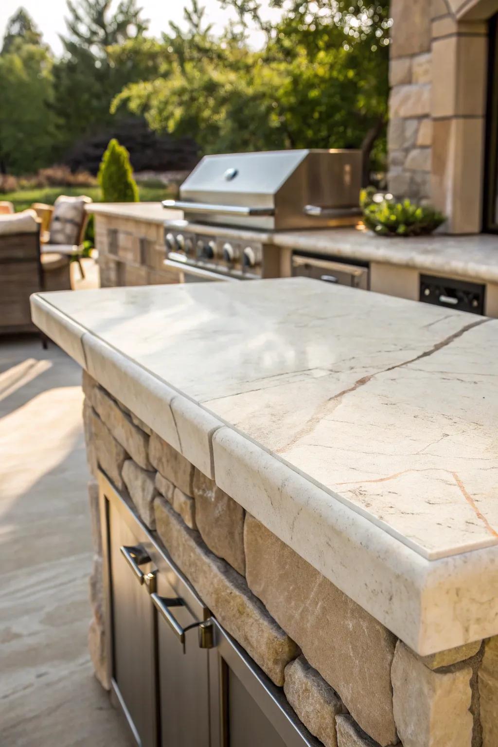 Elevate your outdoor cooking space with the timeless elegance of stone.