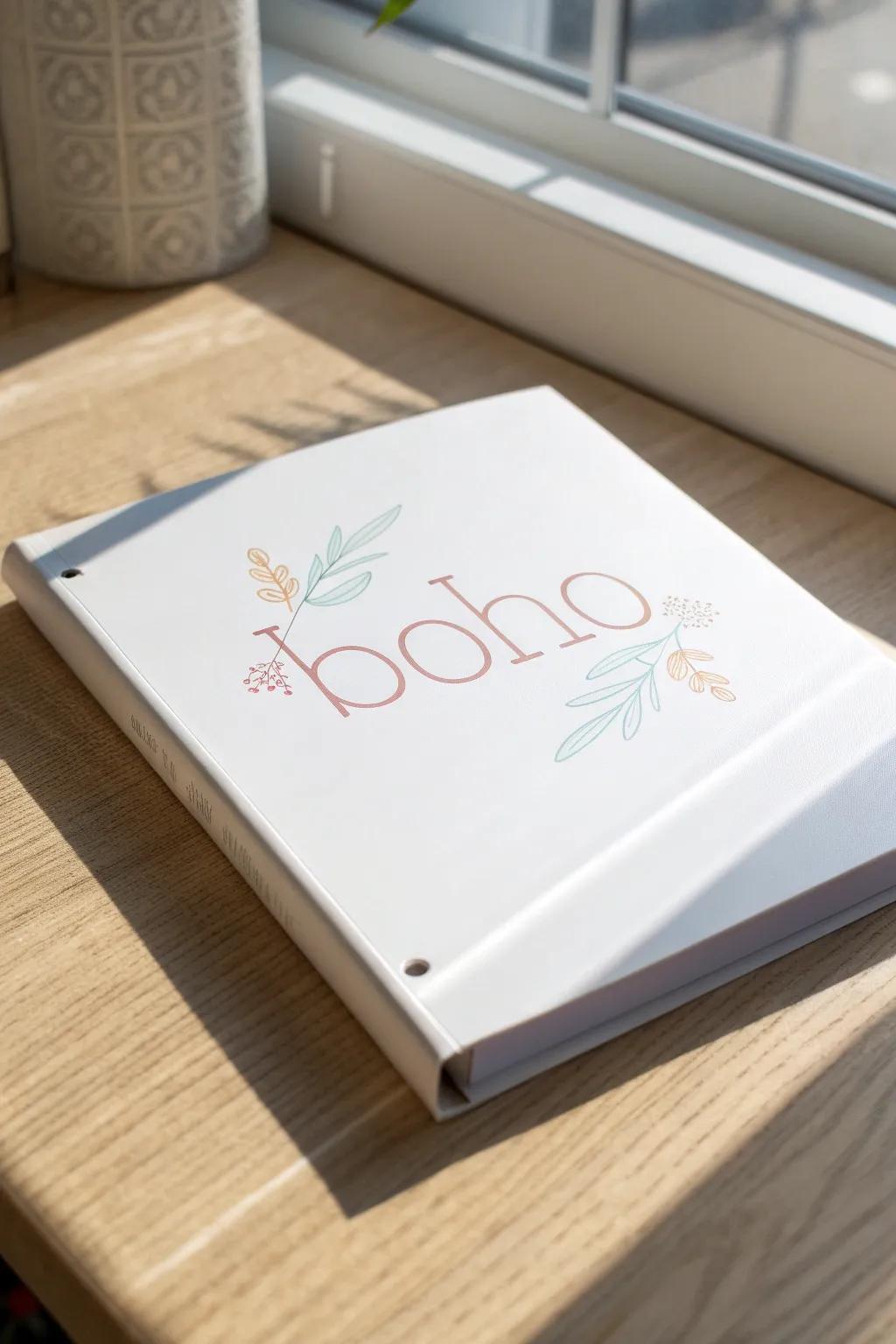 Add a personal touch to your binder with customizable text spaces, blending Scandinavian minimalism with Boho elegance.