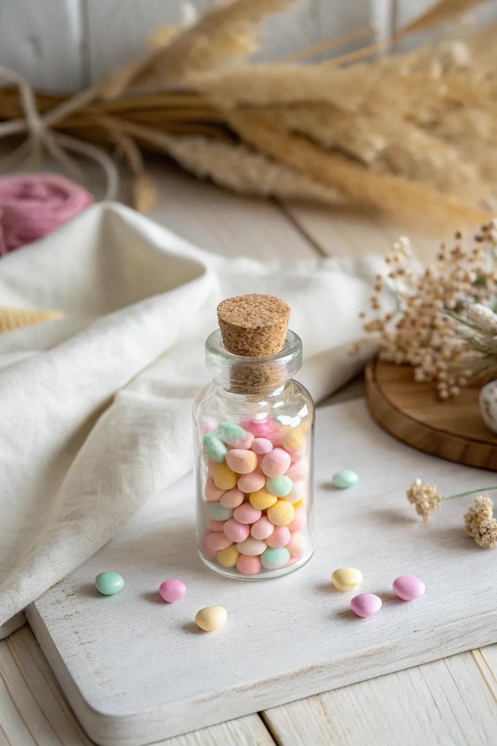Charming mini bottles: A touch of sweetness for your special day.
