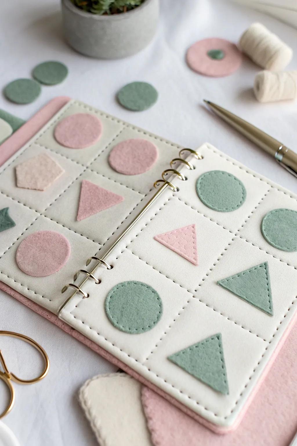 Discover the joy of learning with this charming shape-matching busy book page — where simplicity meets playful elegance!