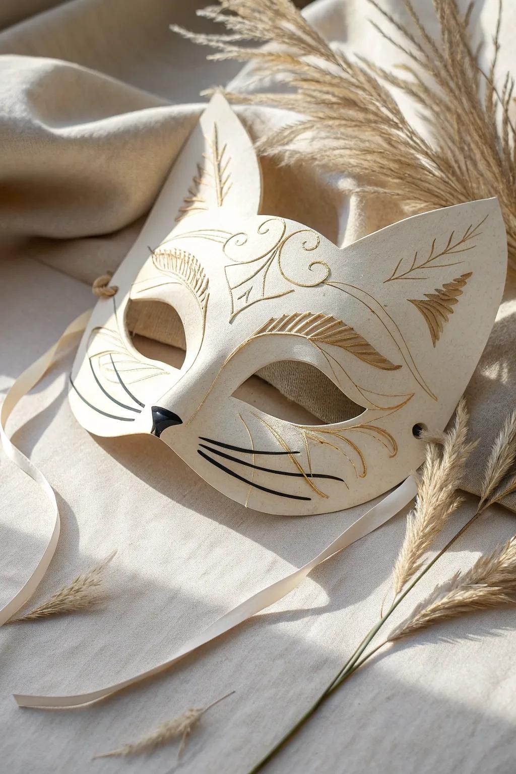 Whimsical Paper Cat Mask: A touch of playful elegance for your creative afternoons.
