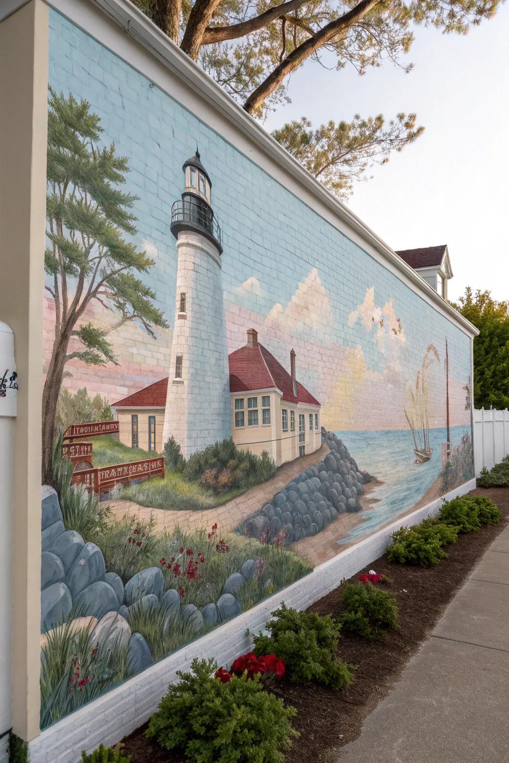 Celebrate your town's charm with a mural masterpiece that highlights its unique landmarks—where simplicity meets artistry.