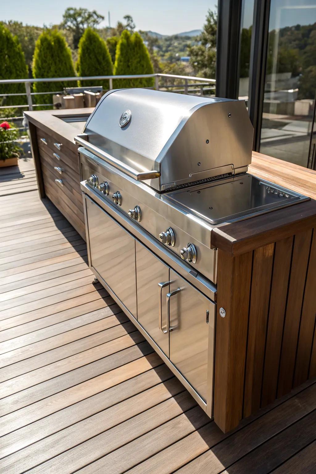 Elevate your outdoor space with a stunning stainless steel centerpiece—where style meets functionality.