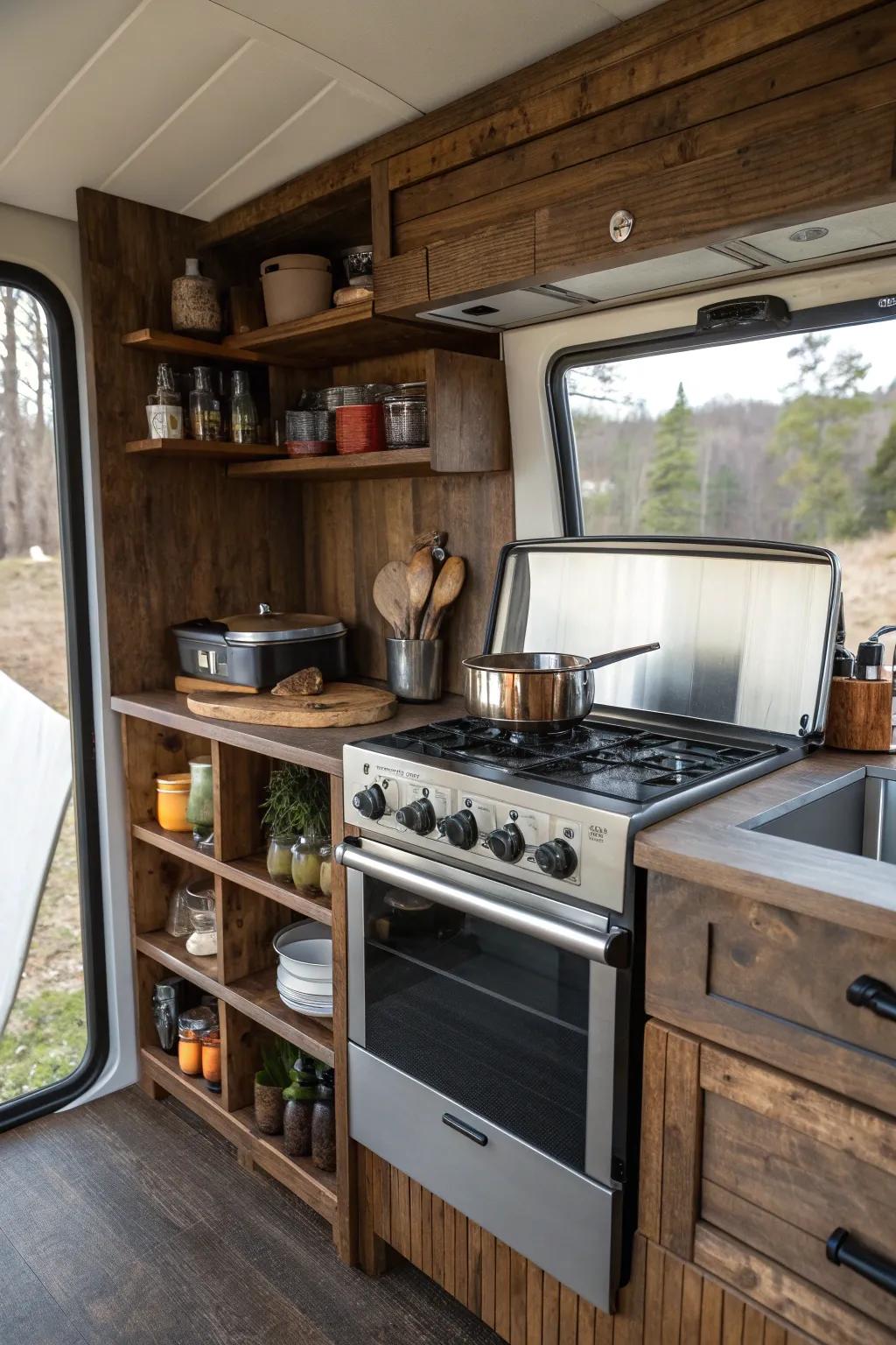 Transform your camper with a stylish and efficient compact kitchen makeover!