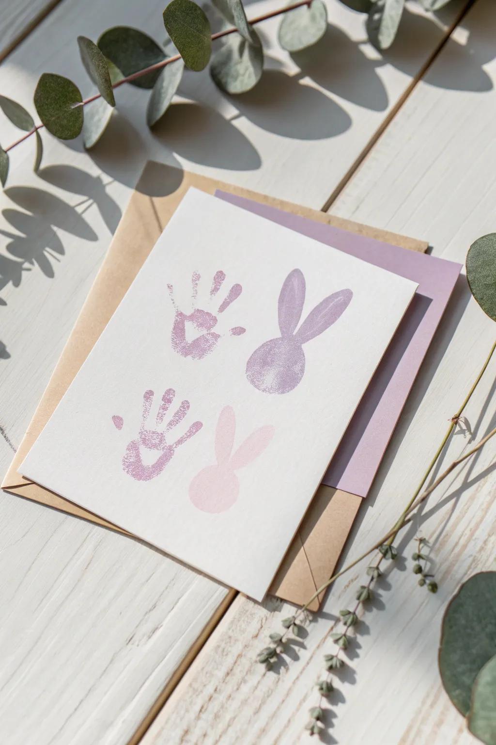 Crafting Memories: Adorable Handprint Bunny Ears Card for Easter 🎨🐰