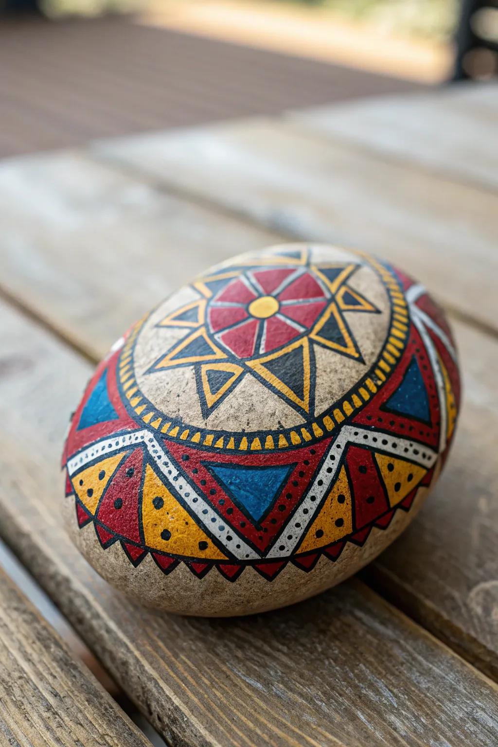 Transform ordinary stones into vibrant art pieces with a touch of paint.