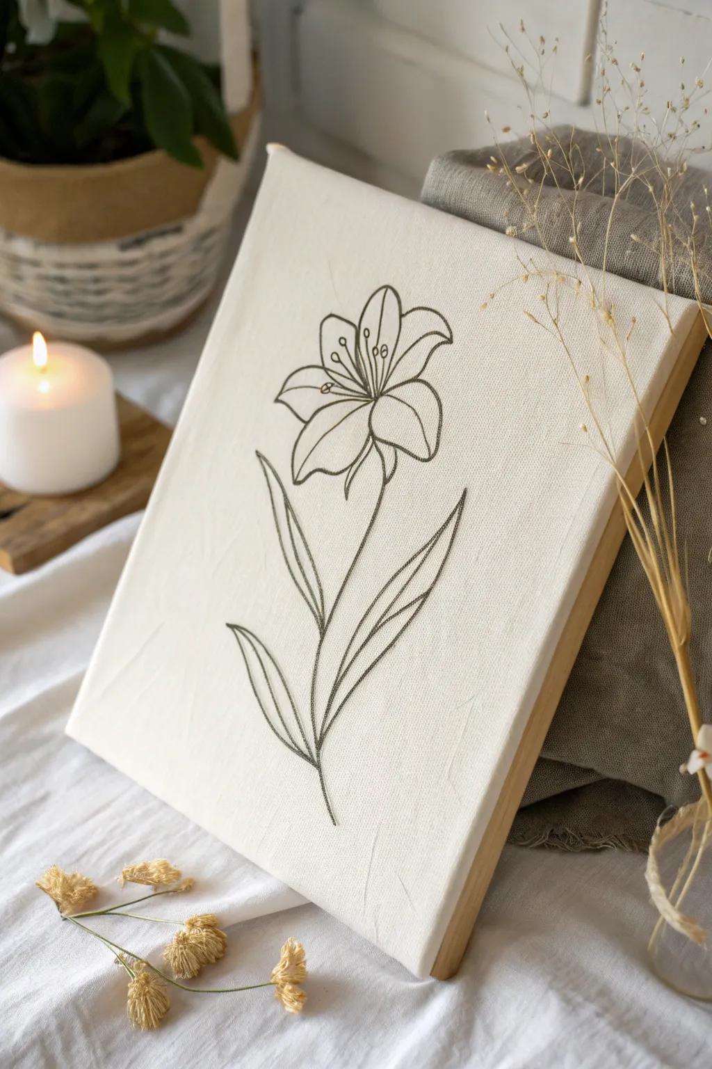Embrace the beauty of simplicity with elegant floral line art.
