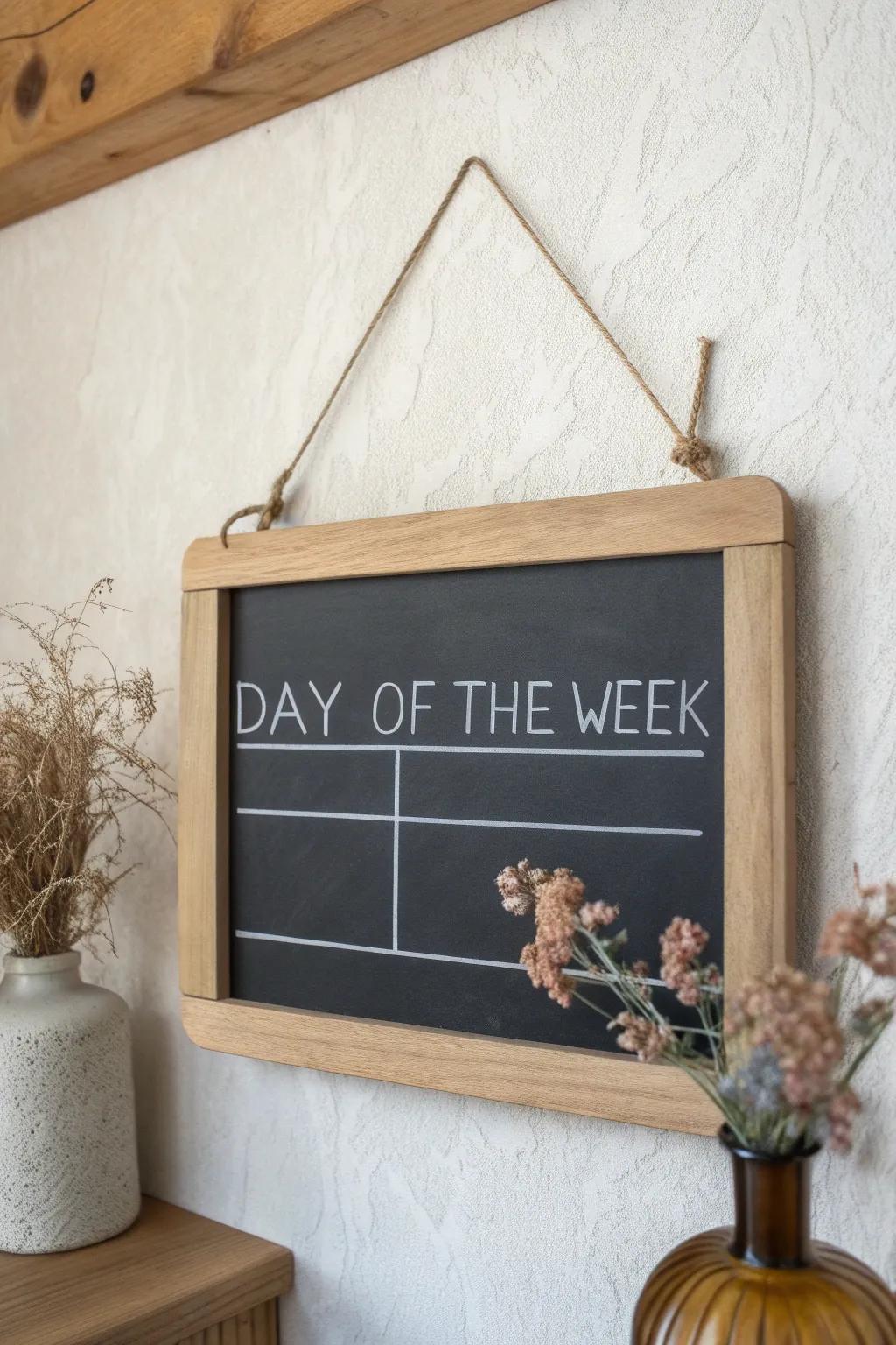 Transform your home with a stylish and functional chalkboard chore chart—where simplicity meets elegance.