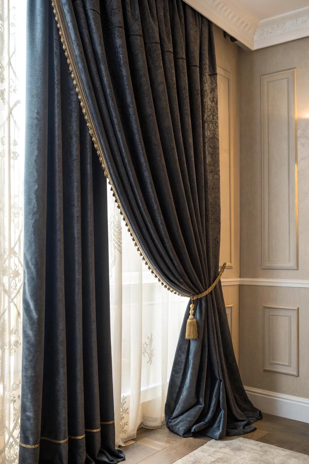 Crafted for darkness: Elevate your space with luxurious blackout curtains.