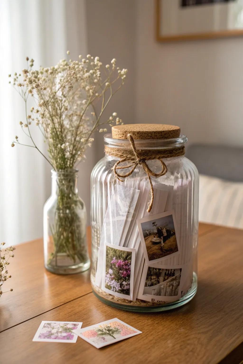 Capture moments, cherish memories: A heartfelt memory jar filled with love.