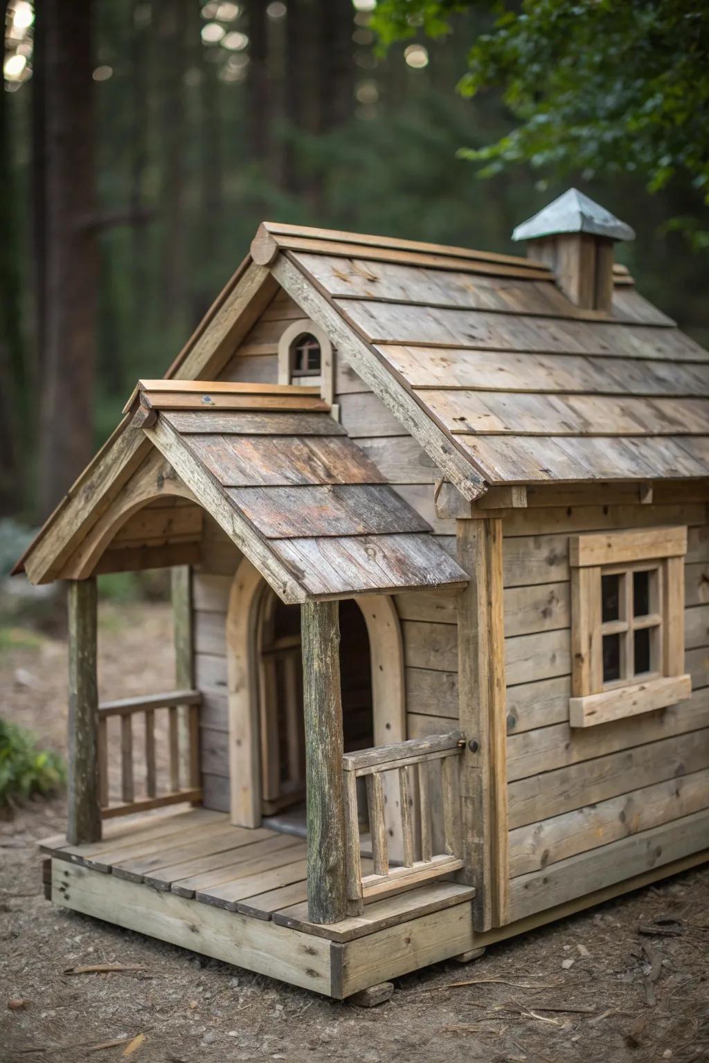 Give your pup a cozy retreat with this charming cabin kennel, where craftsmanship meets comfort.