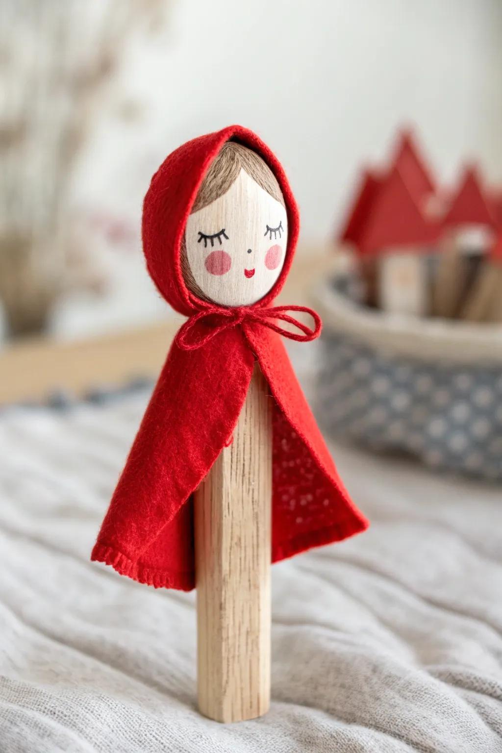 Craft your own Little Red Riding Hood puppet for a whimsical storytelling experience.
