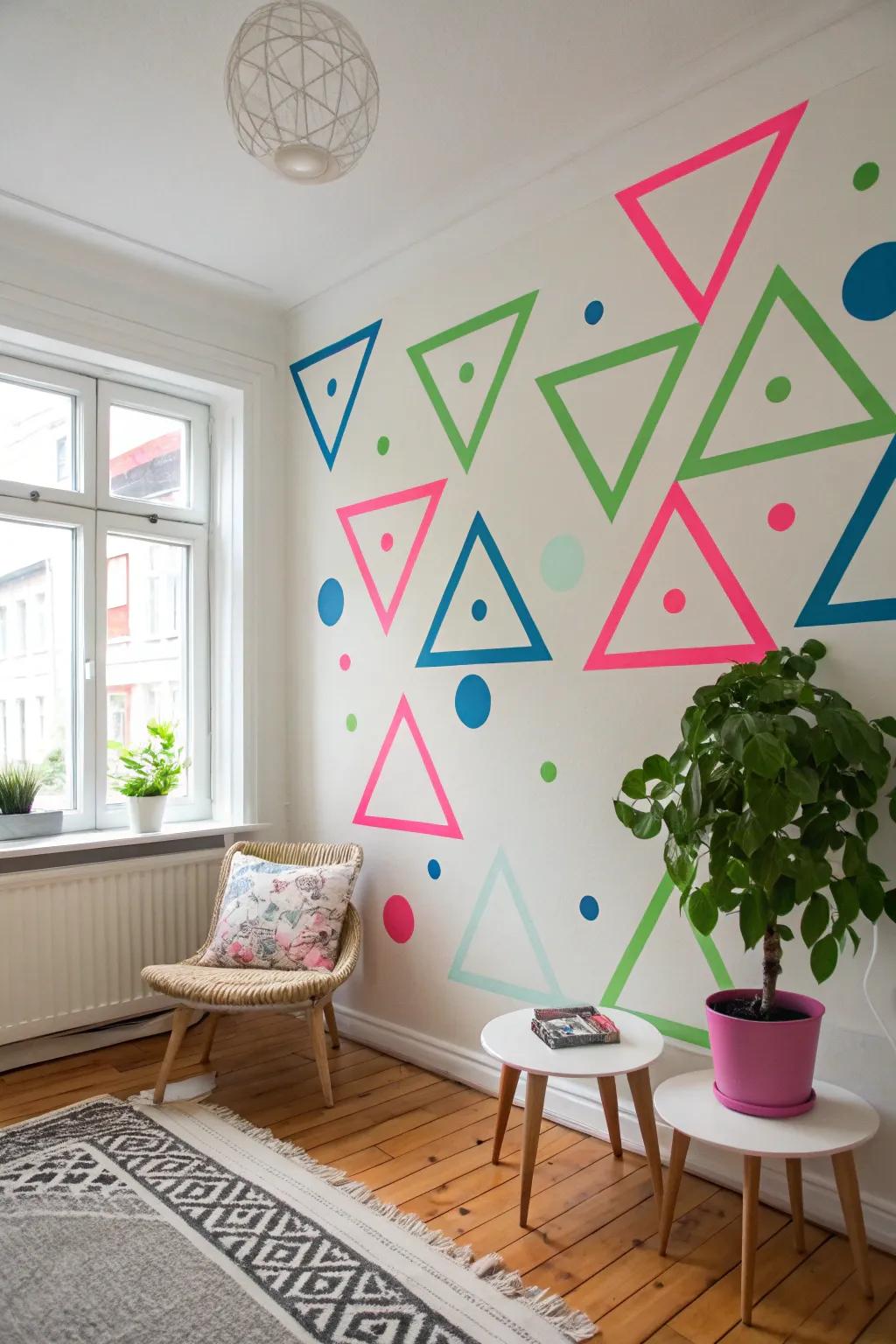 Transform your space with bold neon patterns that speak volumes in simplicity and style.