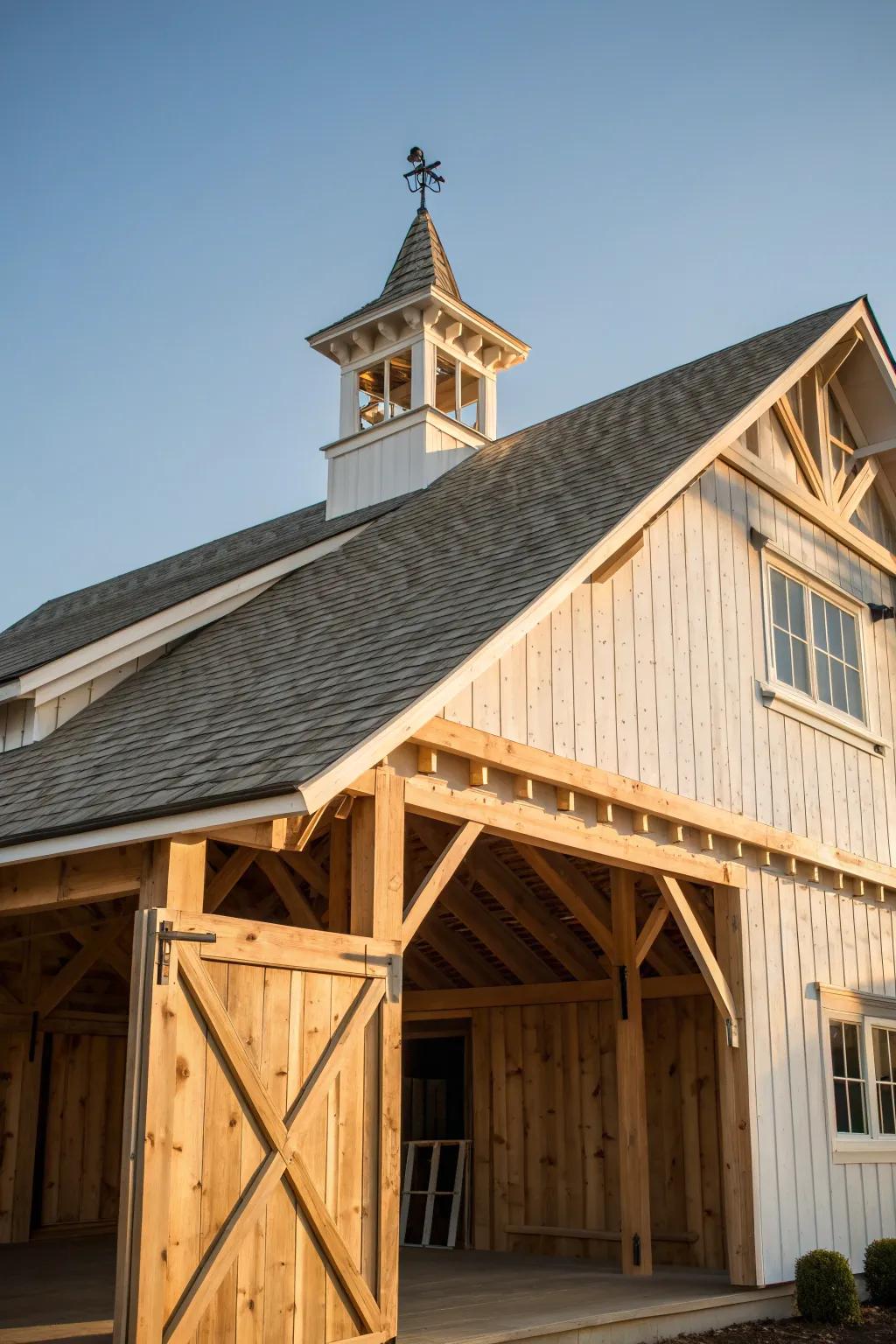 Embrace timeless craftsmanship with a classic gable roof barn design.