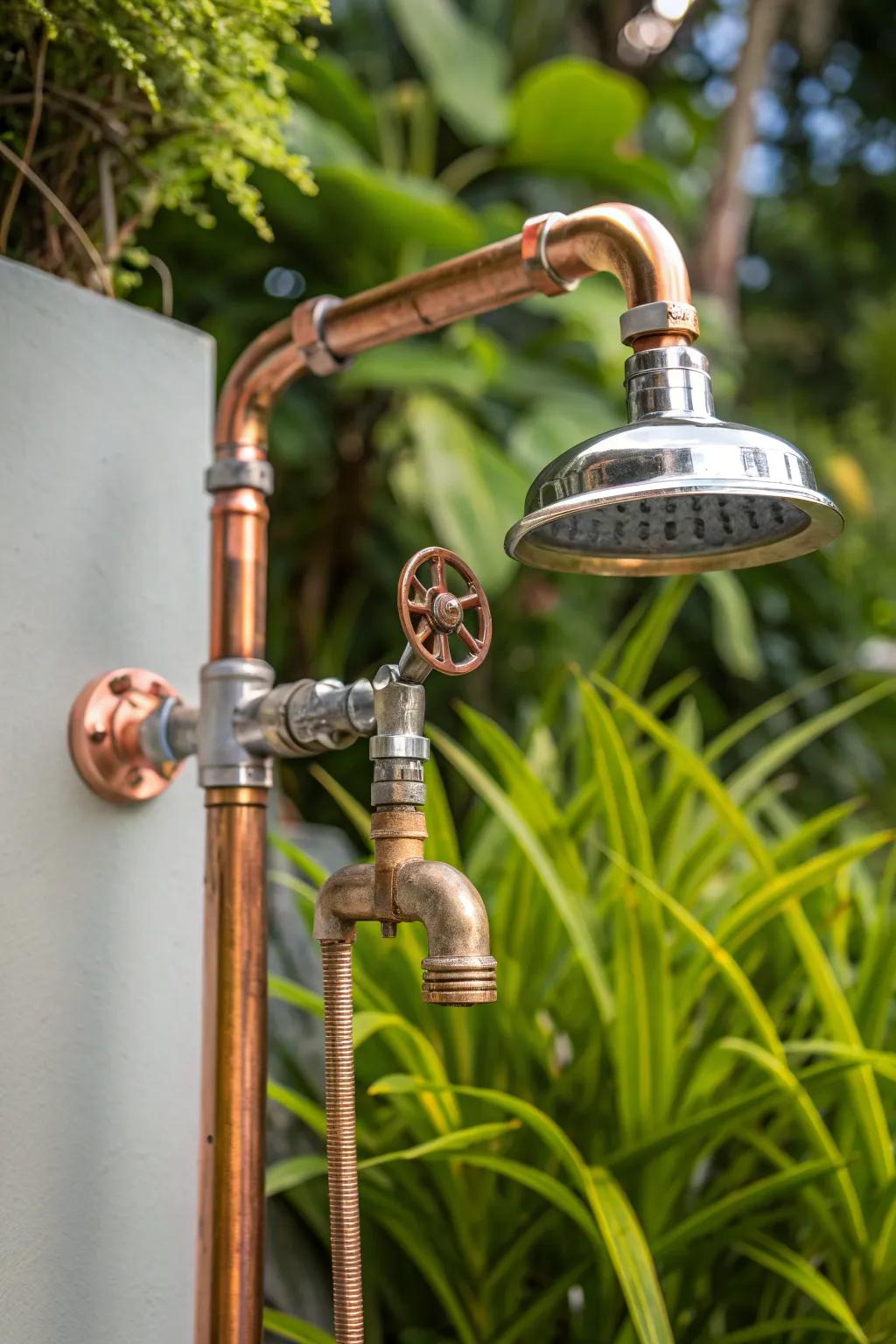 Elevate your outdoor space with the rugged elegance of industrial piping.