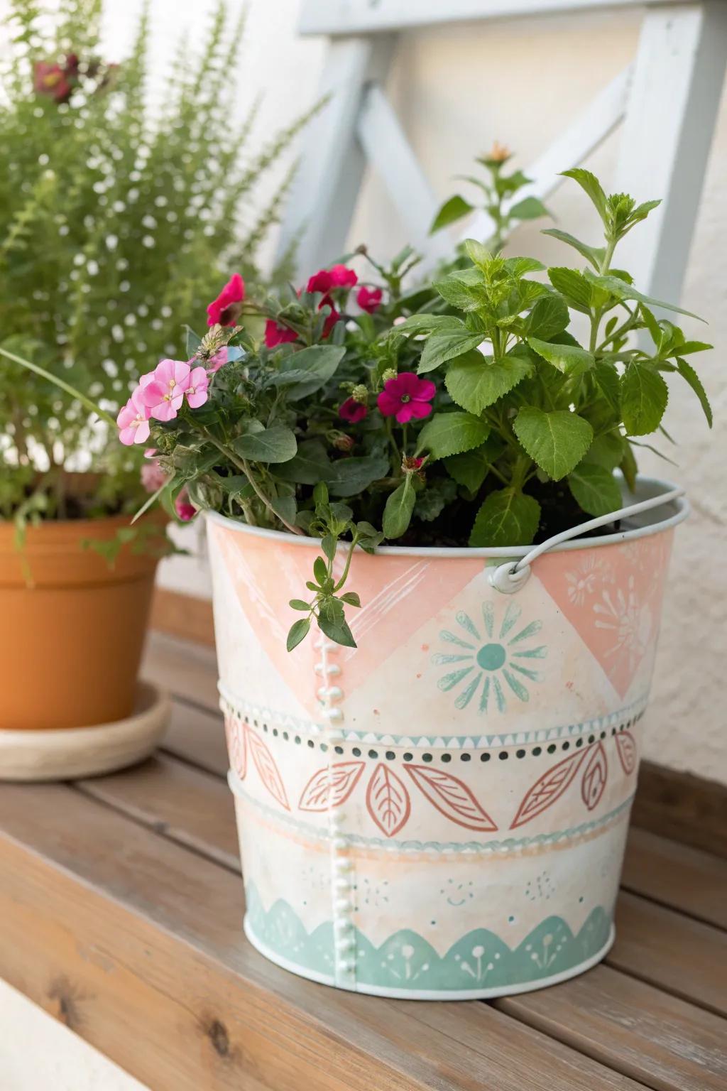 Breathe new life into old paint buckets with a splash of color and creativity—perfect for a chic, garden makeover!
