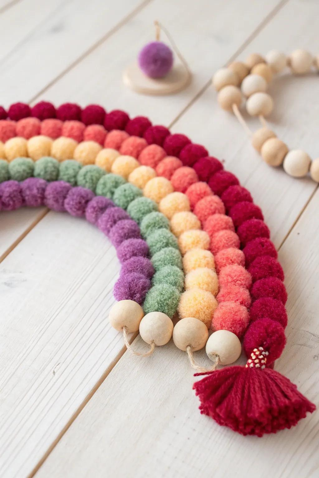 Craft a colorful world with simple pom poms—perfect for your little one's creative corner!