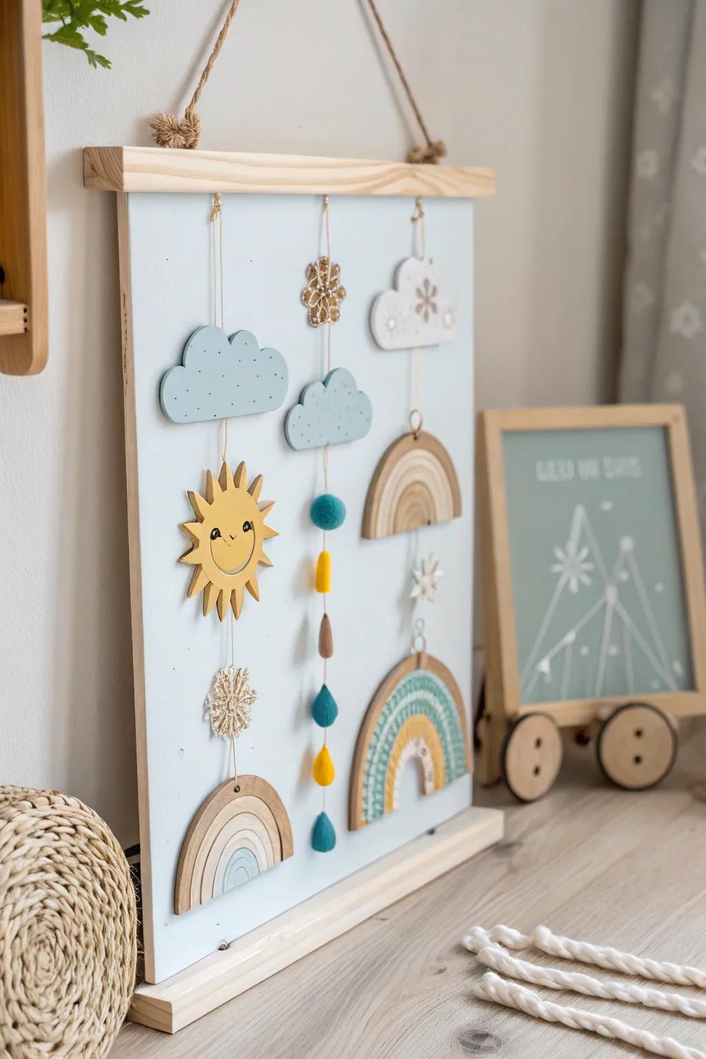 Inspire little minds with this charming interactive weather chart, where simplicity meets playful learning.