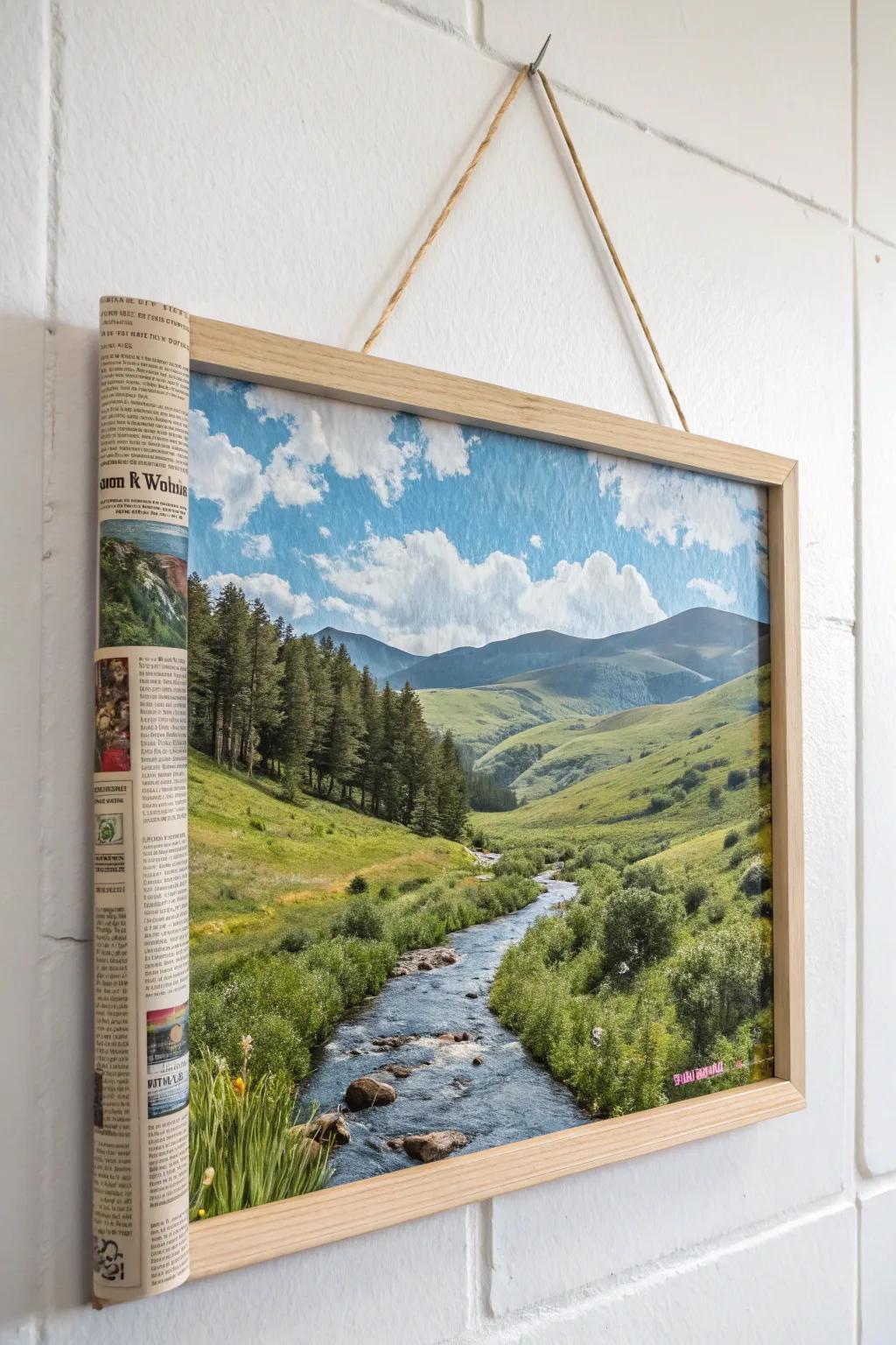 Breathe new life into old pages with this stunning nature-inspired collage, a perfect blend of sustainability and style.