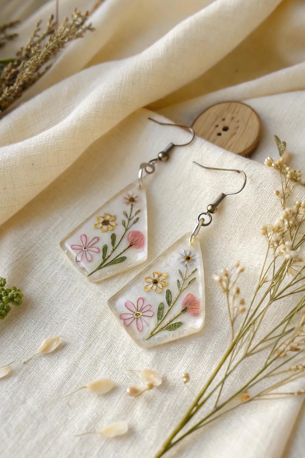 Elevate your style with these enchanting Shrinky Dink earrings, where minimalist design meets artisanal flair.