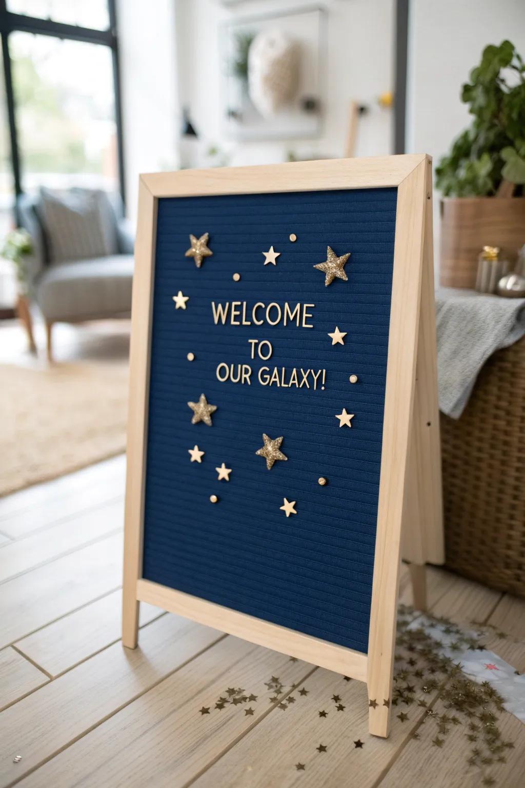 Welcome to Our Galaxy: A celestial touch to your space with a minimalist star-themed bulletin board.