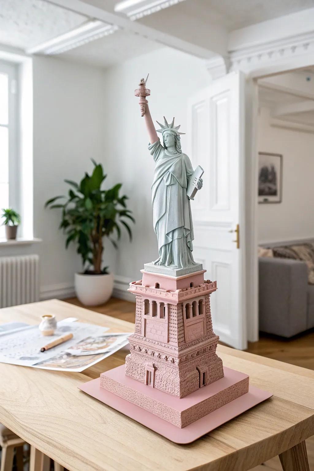 Unleash your creativity with a charming paper model of the Statue of Liberty—where craftsmanship meets elegance!