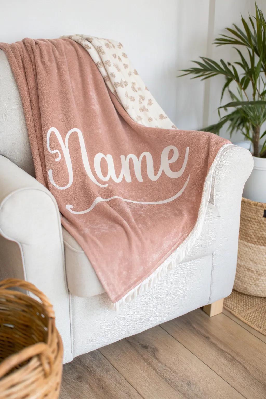Wrap yourself in personalized comfort and elegance with a bespoke name blanket.