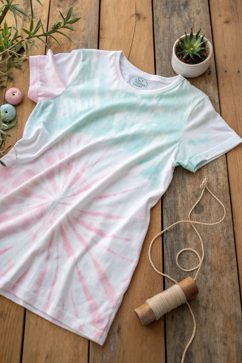 Embrace the art of tie-dye with soft pastels and a touch of boho charm!