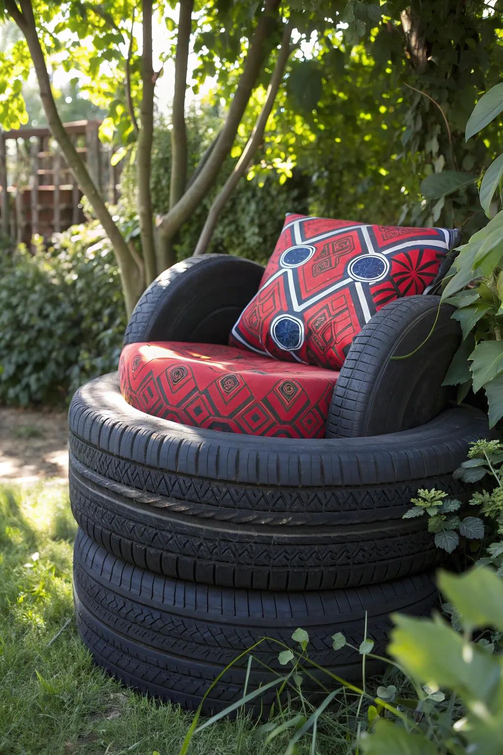 Revamp your garden with this stylish, handcrafted tire lounge chair—where comfort meets creativity.