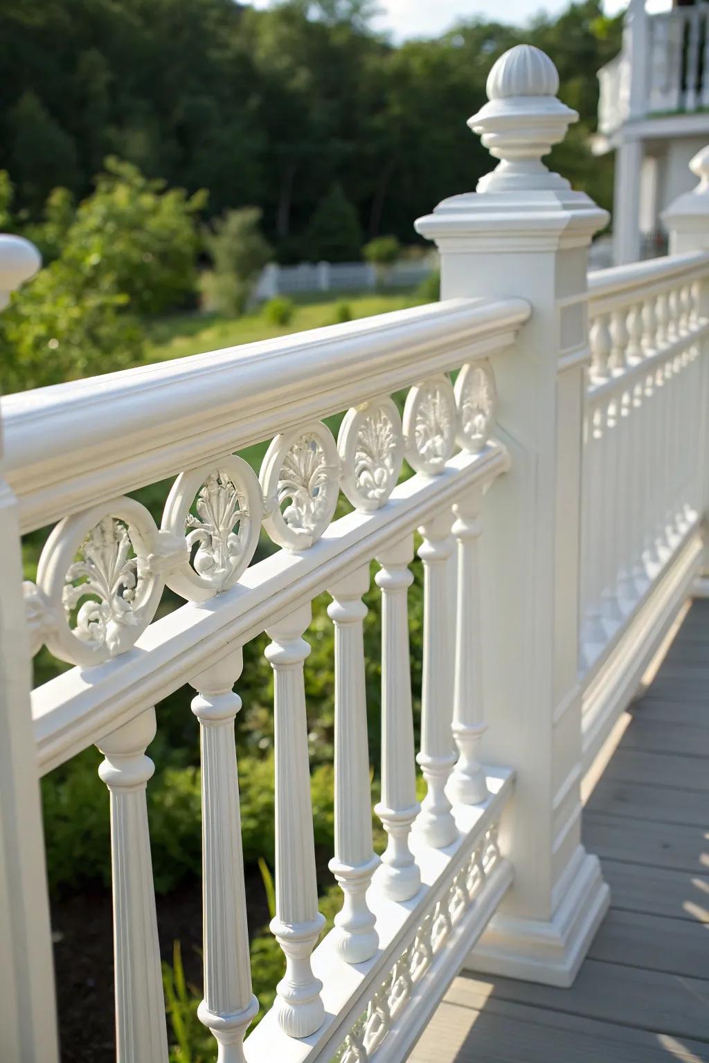 Embrace timeless elegance with classic white vinyl railings—where craftsmanship meets style.
