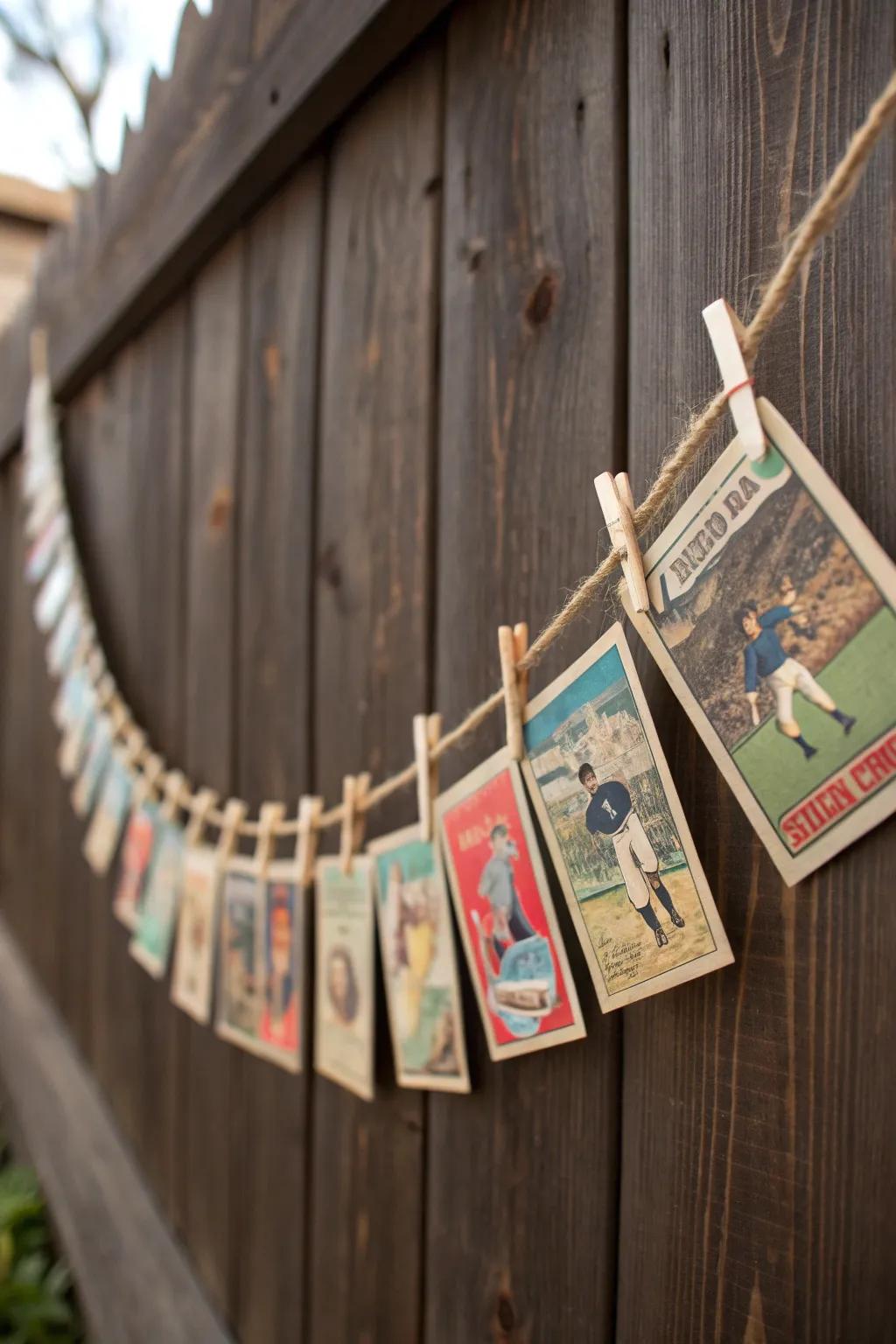 Transform nostalgia into art with a handcrafted baseball card garland.