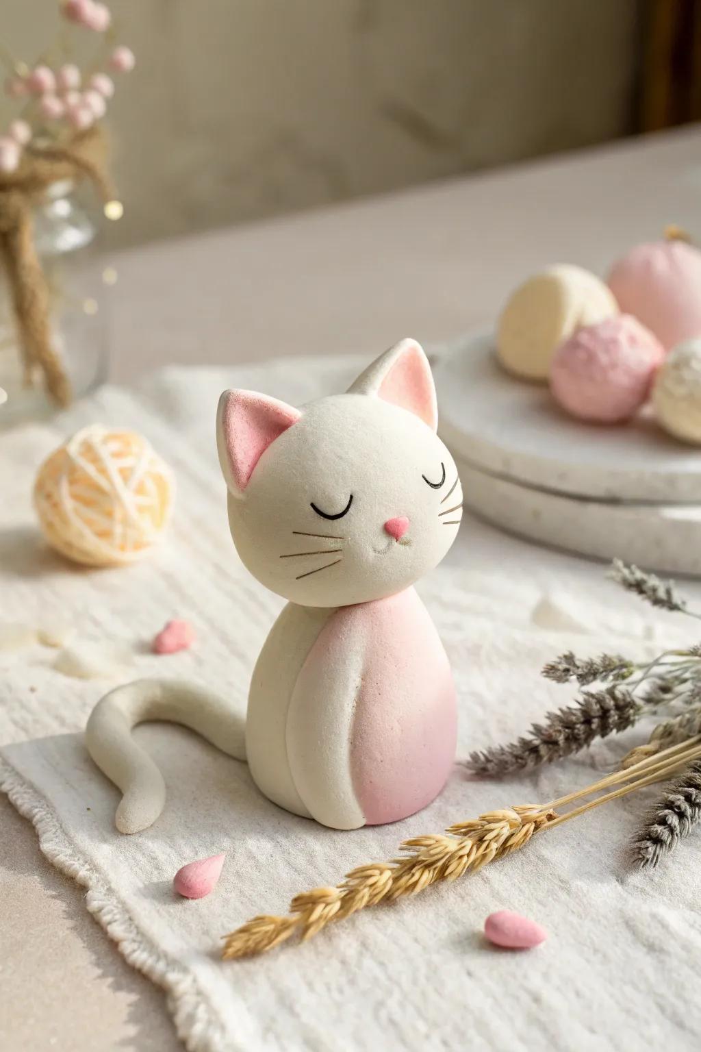 Embrace creativity with this charming playdough cat – a perfect blend of simplicity and whimsy.