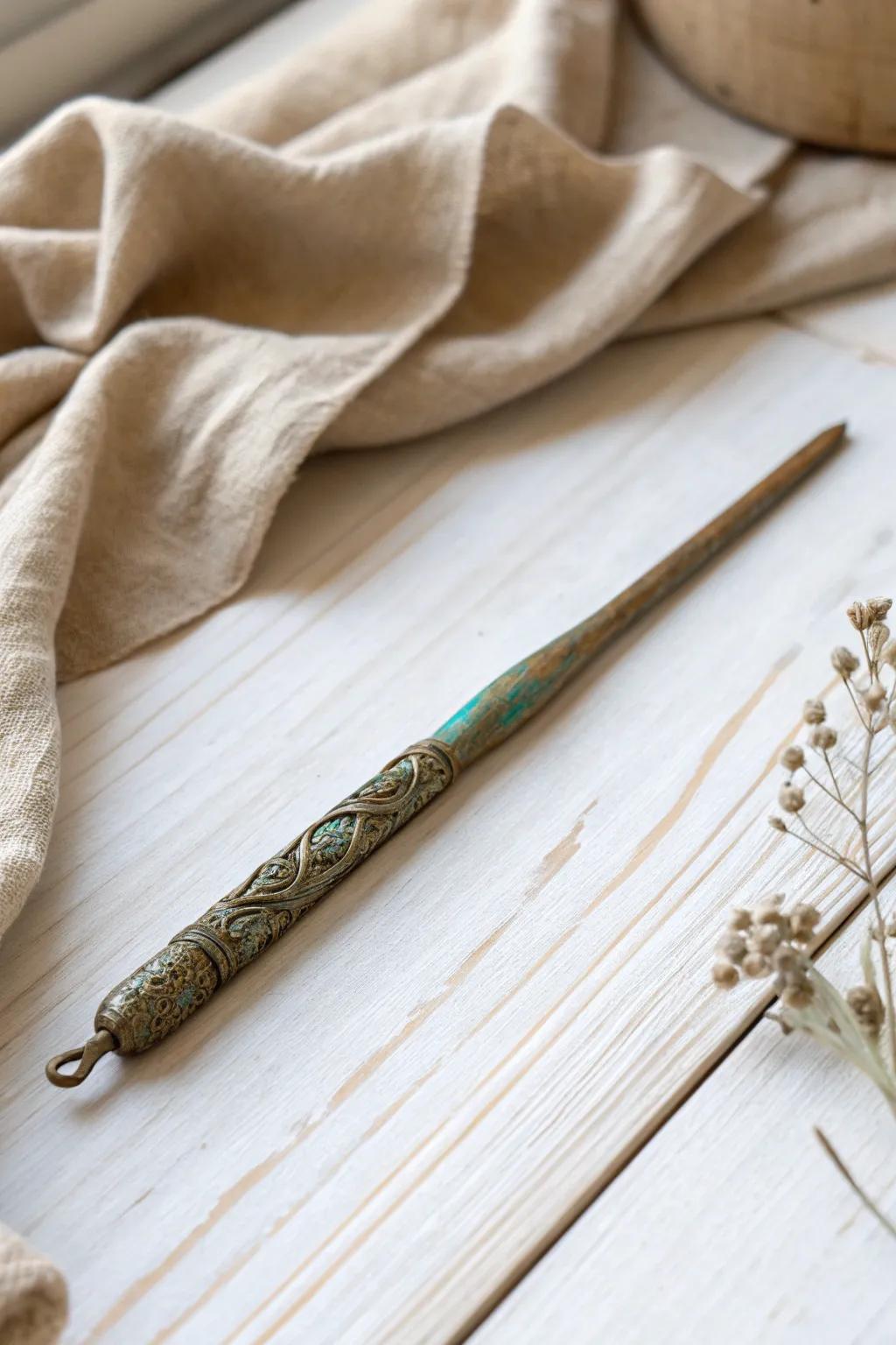 Embrace the charm of the past with a vintage crochet hook, where history meets craftsmanship.