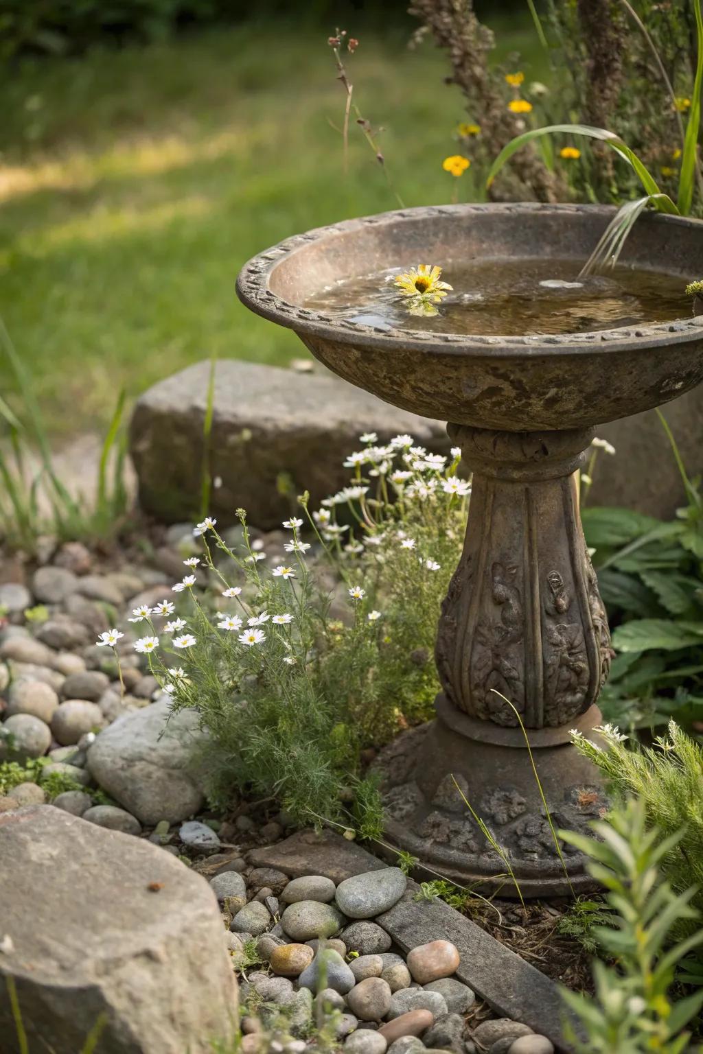 Transform your garden with a touch of vintage charm—this bird bath breathes new life into timeless elegance.