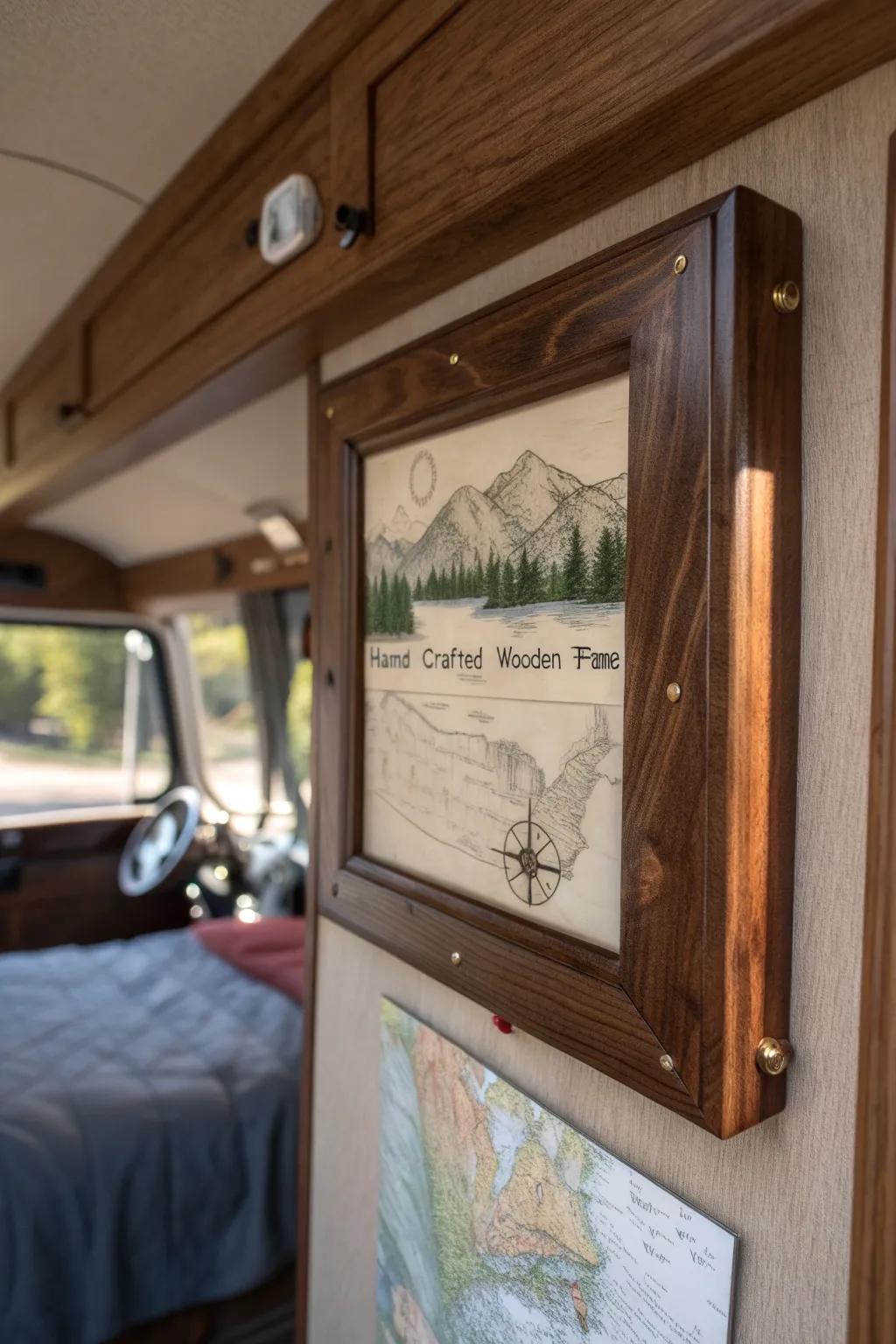 Transform your camper into a personal retreat with handcrafted wall art that tells your story.