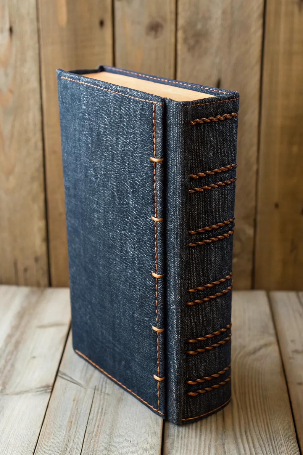 Elevate your bookshelf with timeless craftsmanship. Fabric-covered books add a touch of sophisticated style.