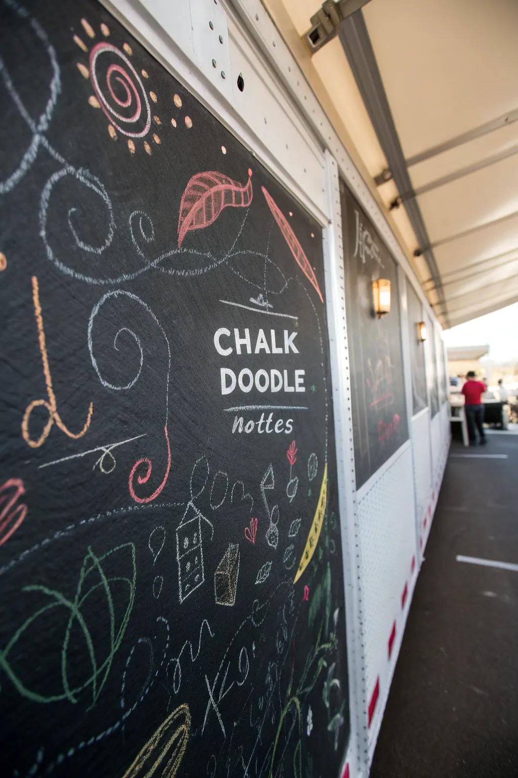 Unleash creativity with a chalkboard wall in your trailer—where function meets artistic flair.