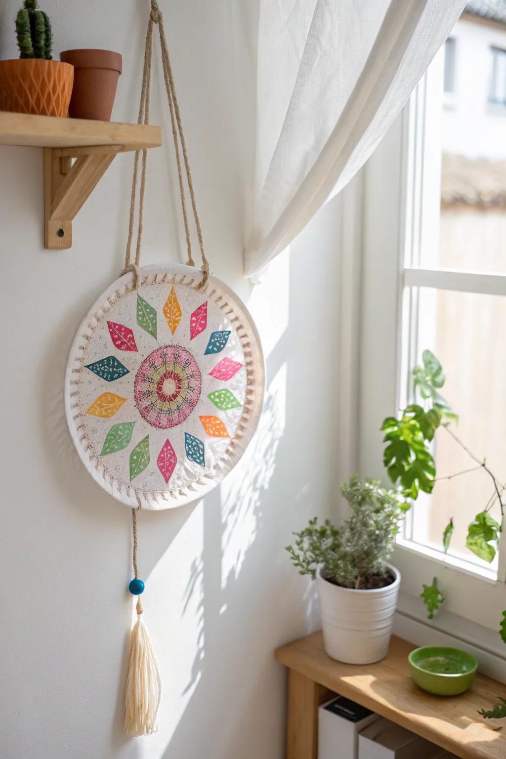 Brighten up your space with this charming DIY suncatcher, a perfect fusion of minimalist elegance and boho charm!
