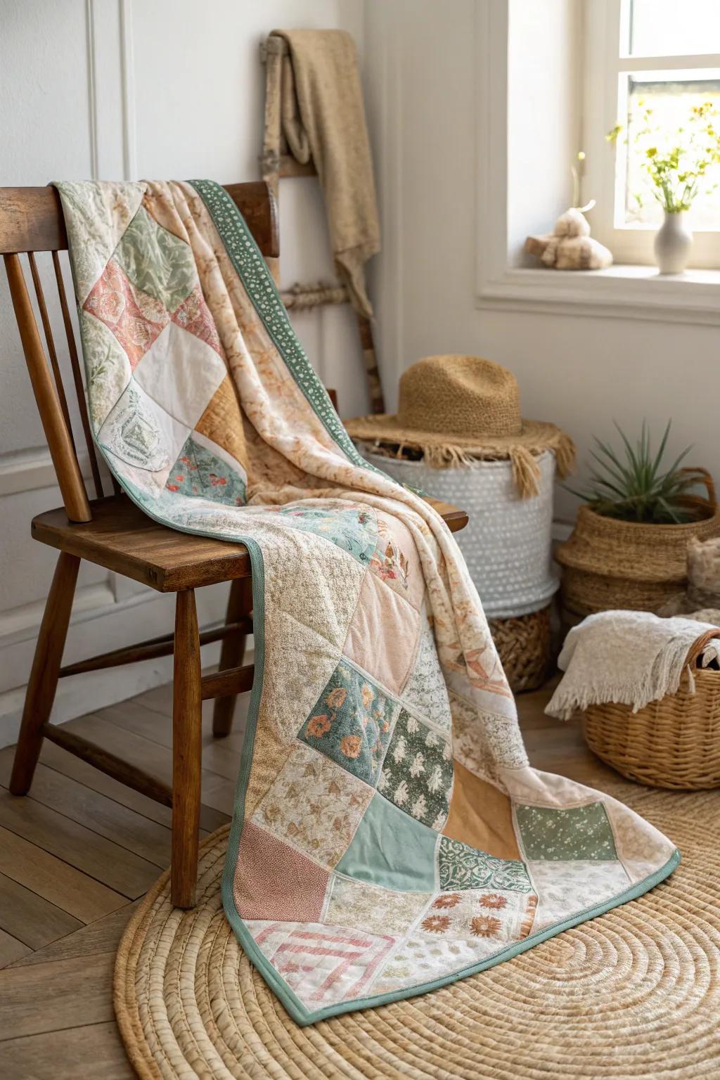 Immerse in the Bohemian Layers: A cozy flannel quilt that brings warmth and character to any space.