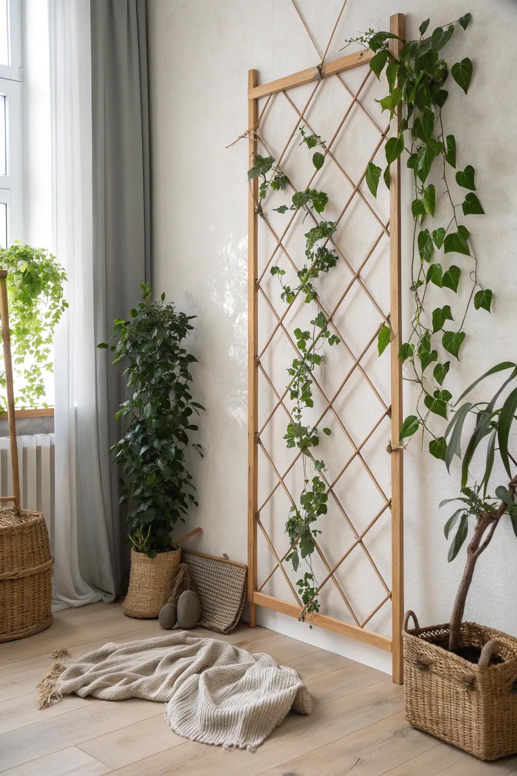 Elevate your space with trellis wall art: where minimalist design meets natural beauty.