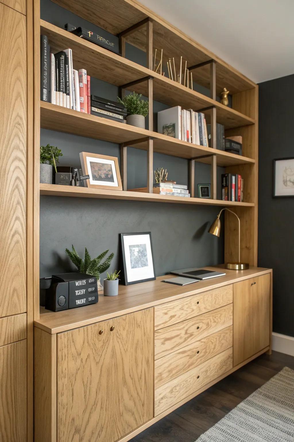 Elevate your workspace with the elegance of plywood craftsmanship.