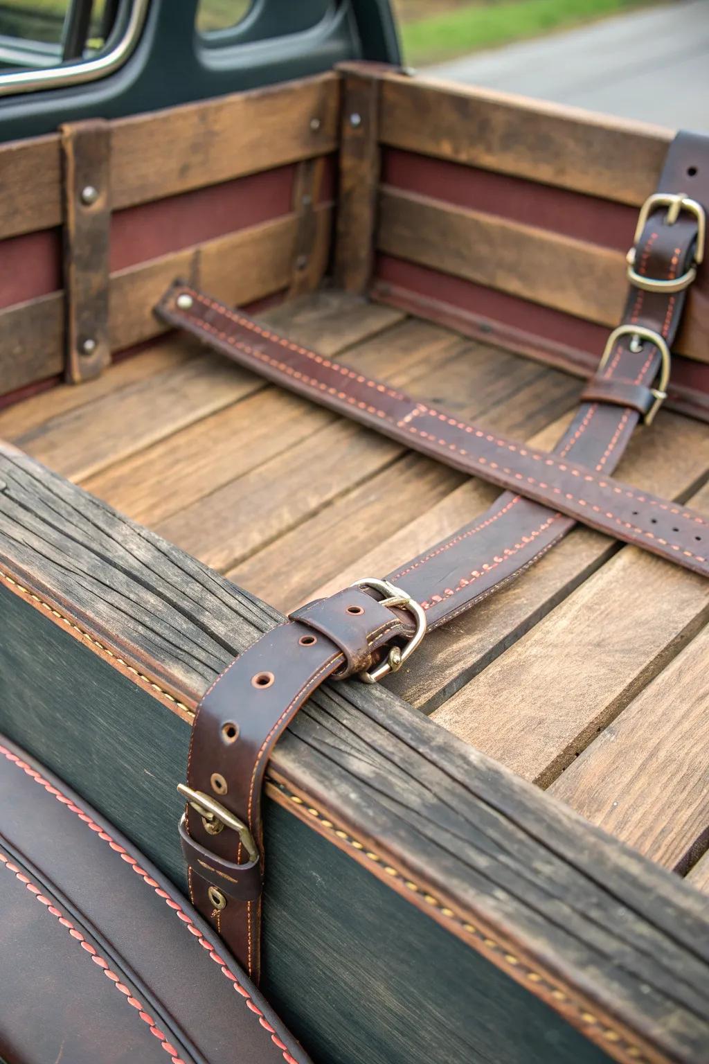 Elevate your rat rod's style with handcrafted leather straps—where durability meets classic elegance.