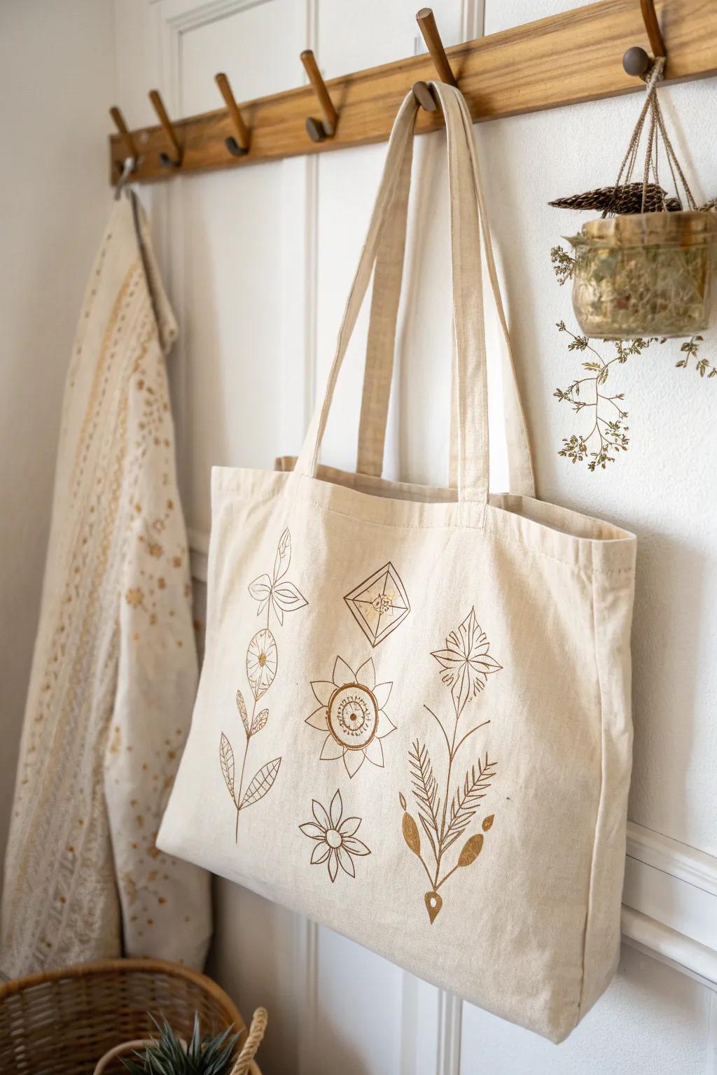 Transform your tote into a style statement with minimalist stamped designs.