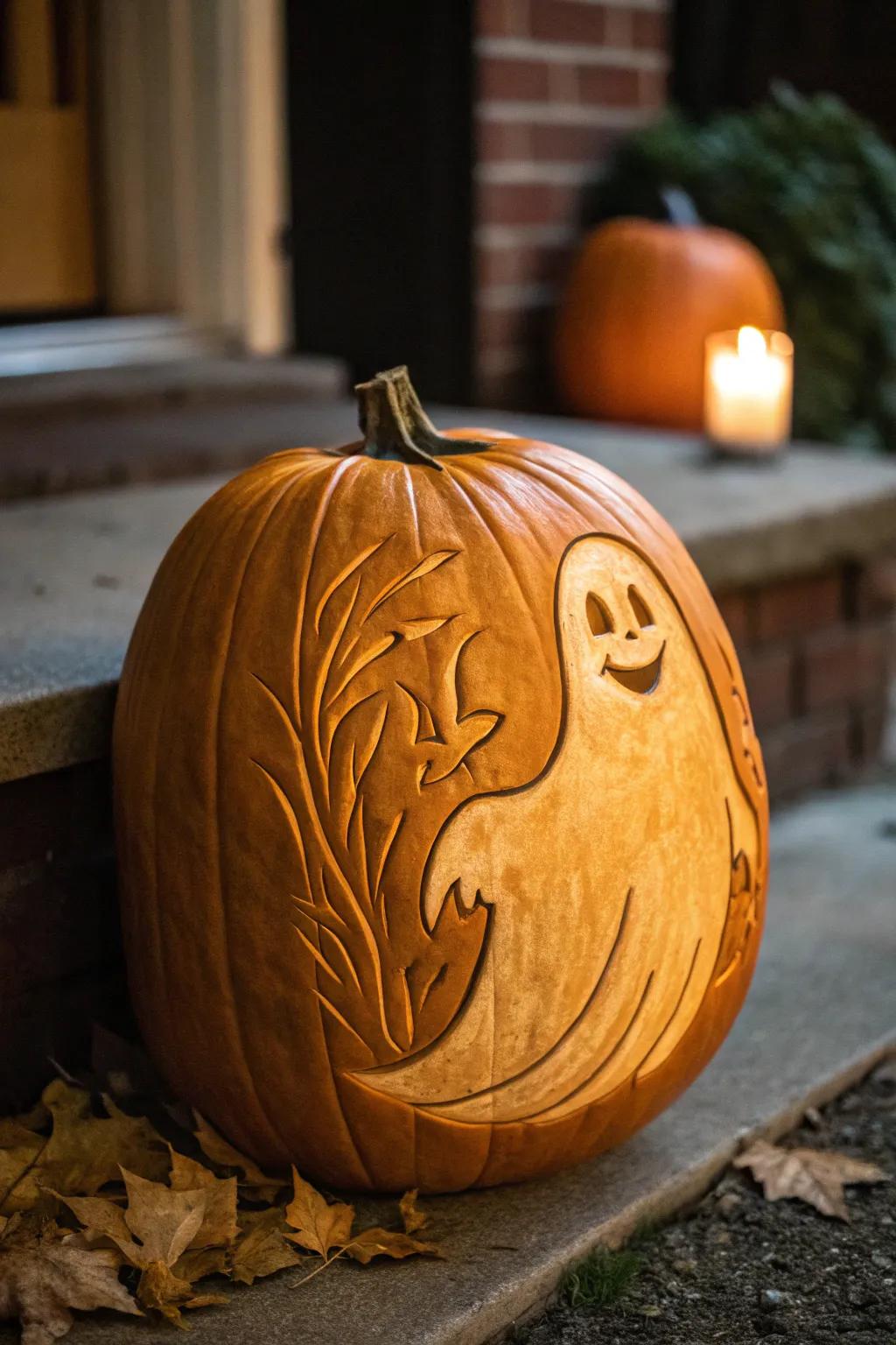 Embrace the spirit of craftsmanship with this mellow ghost carving.