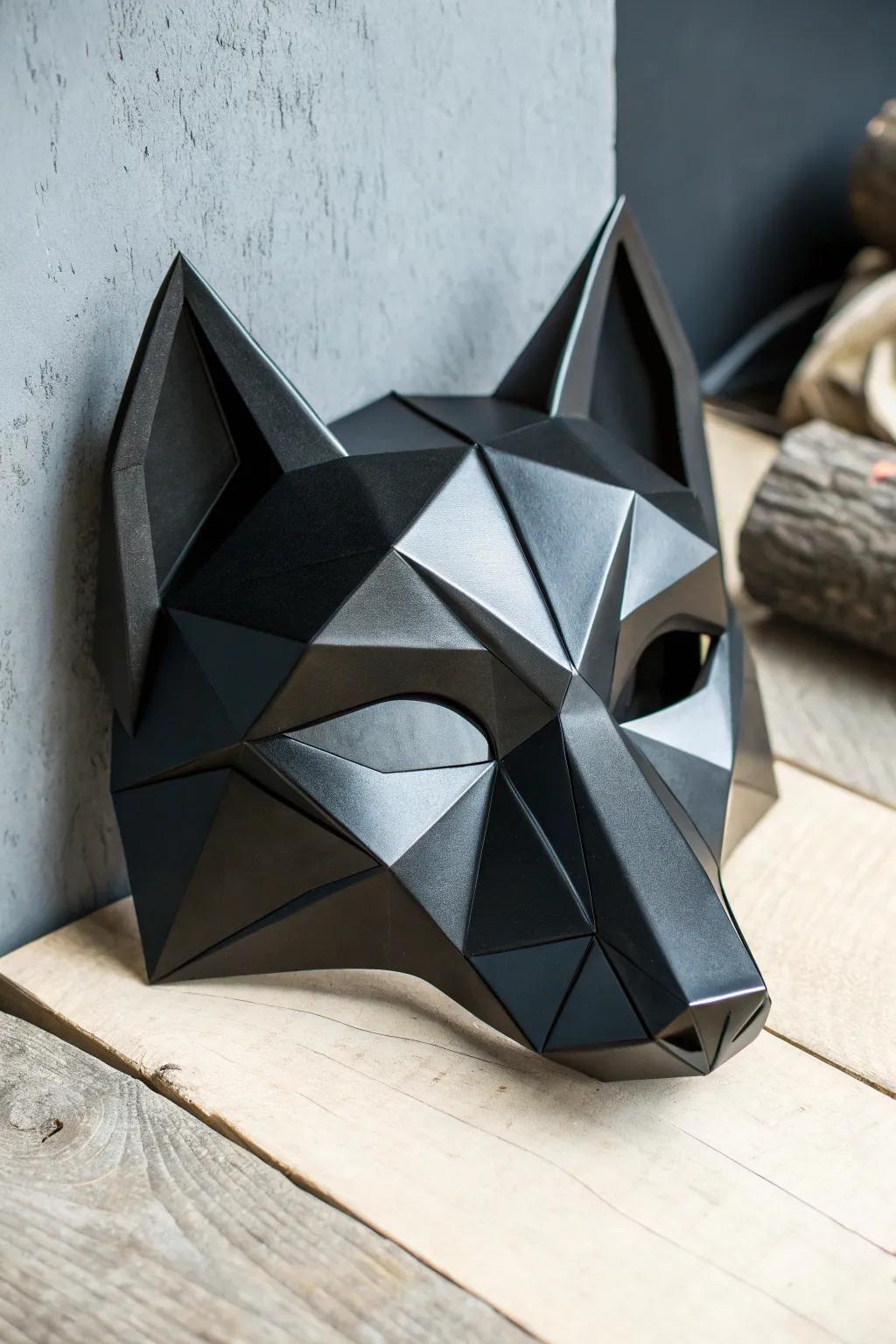 Embrace the wild with a touch of modern elegance: this minimalistic wolf mask showcases the art of craftsmanship.