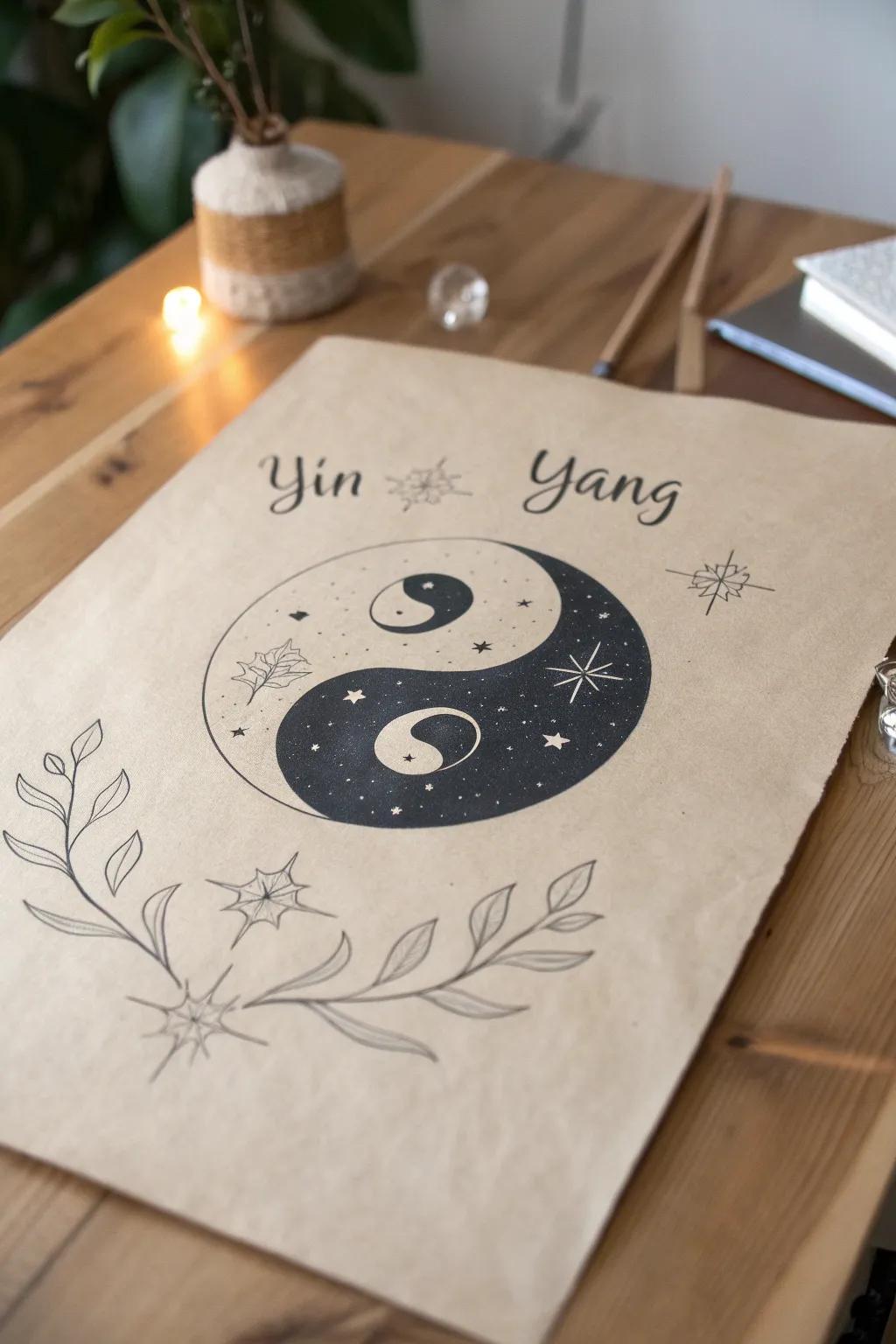 Craft your own story with a personalized yin yang masterpiece, where simplicity meets soulful elegance.
