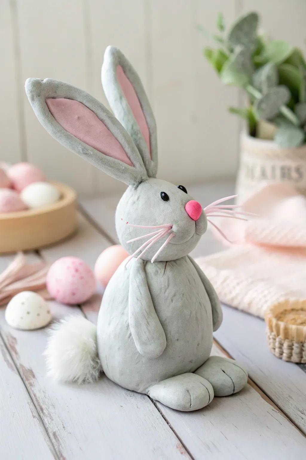 Crafting Delight: A Minimalist Playdough Bunny with a Boho Twist