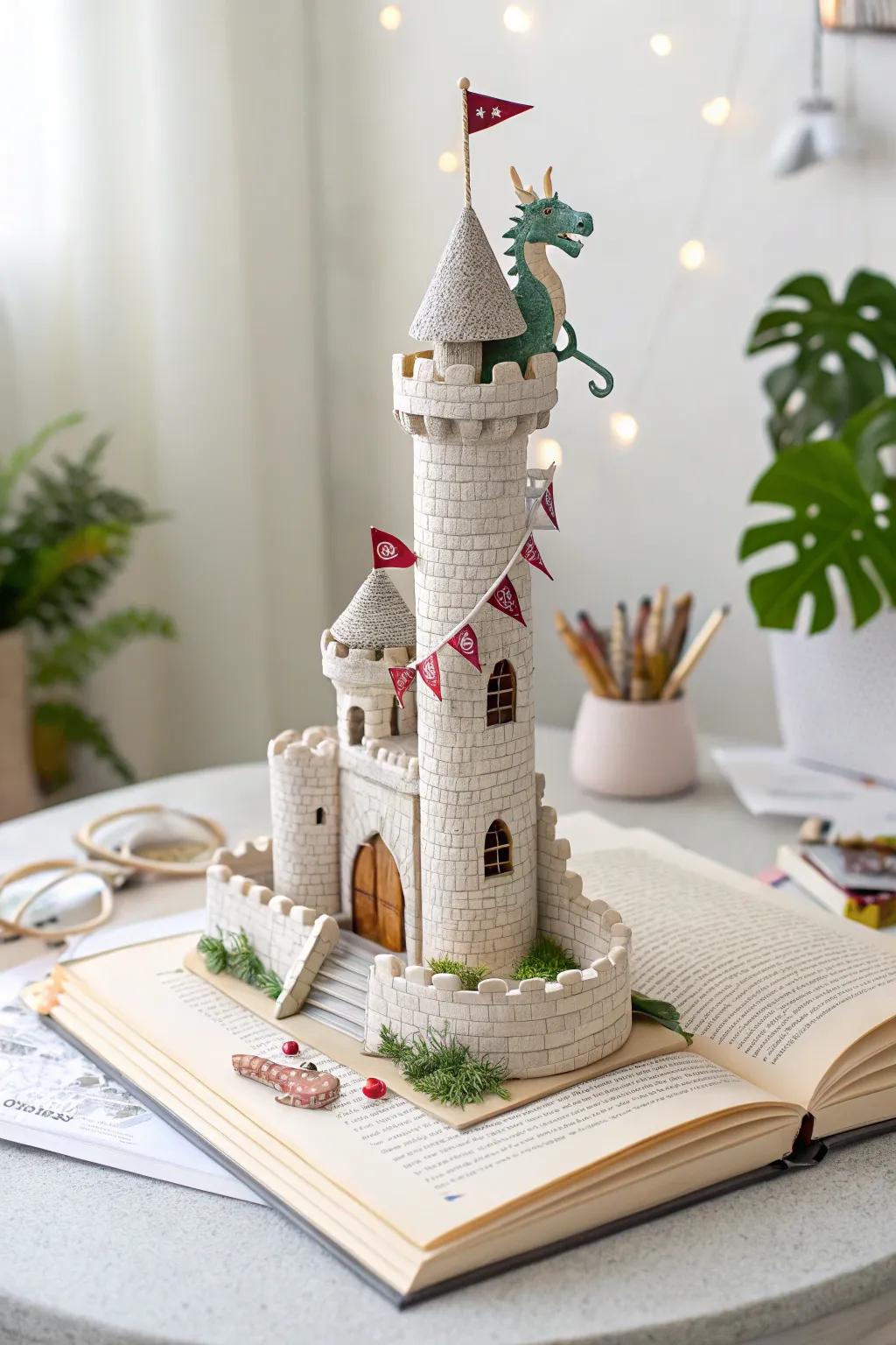 A fairytale paper castle brought to life in miniature form, where stories and craftsmanship unite.