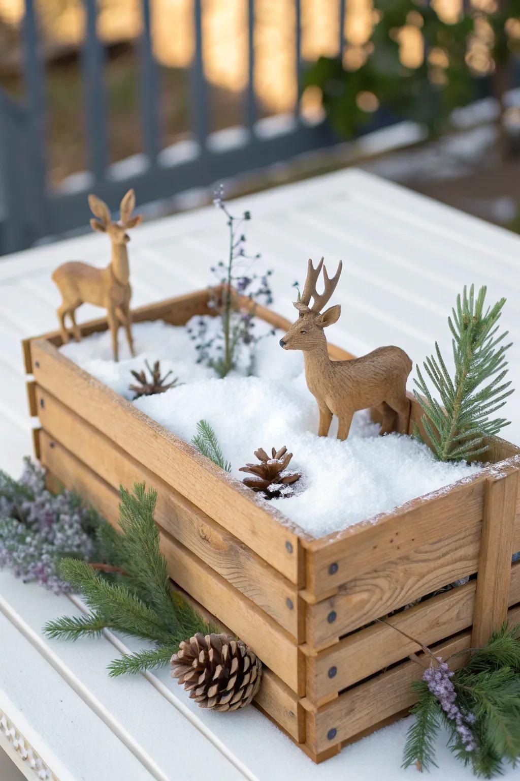 Transform your space into a serene Winter Wonderland with this charming centerpiece. #ScandinavianElegance #BohoChic