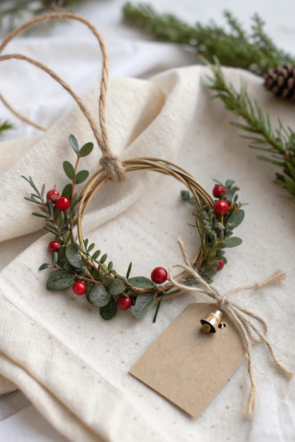Add a touch of handcrafted elegance to your gifts this Christmas with these charming Miniature Wreath Tags.